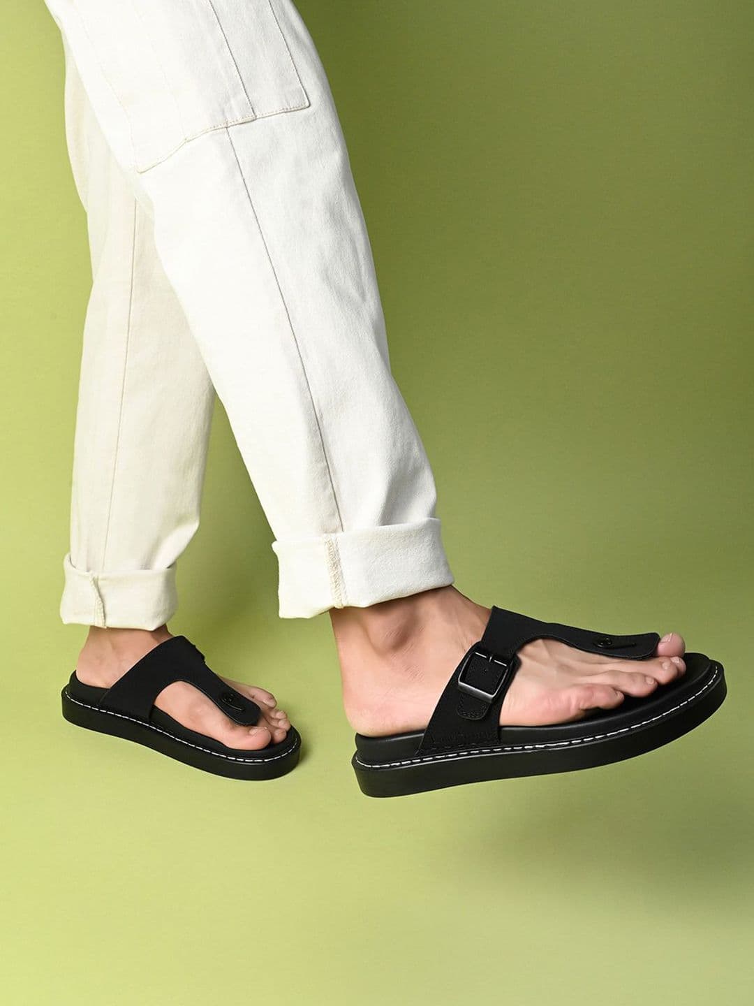 LOUIS STITCH Men Lightweight T Strap Cushion Sole Comfort Sandals - view 1