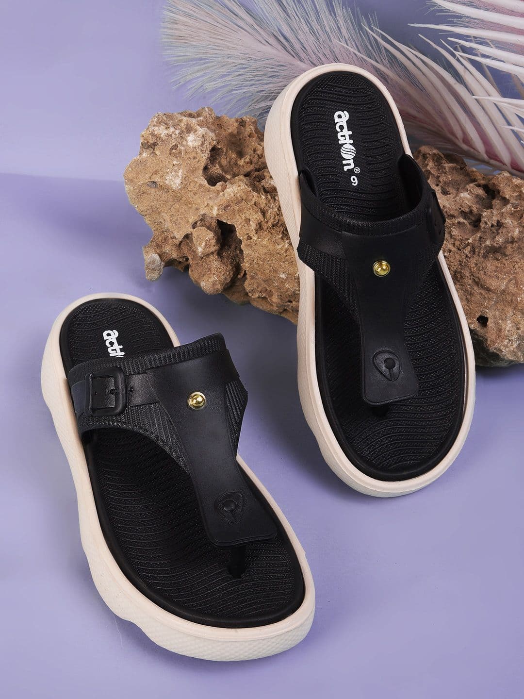 Action Plus Women Textured Thong Flip-Flops - view 1