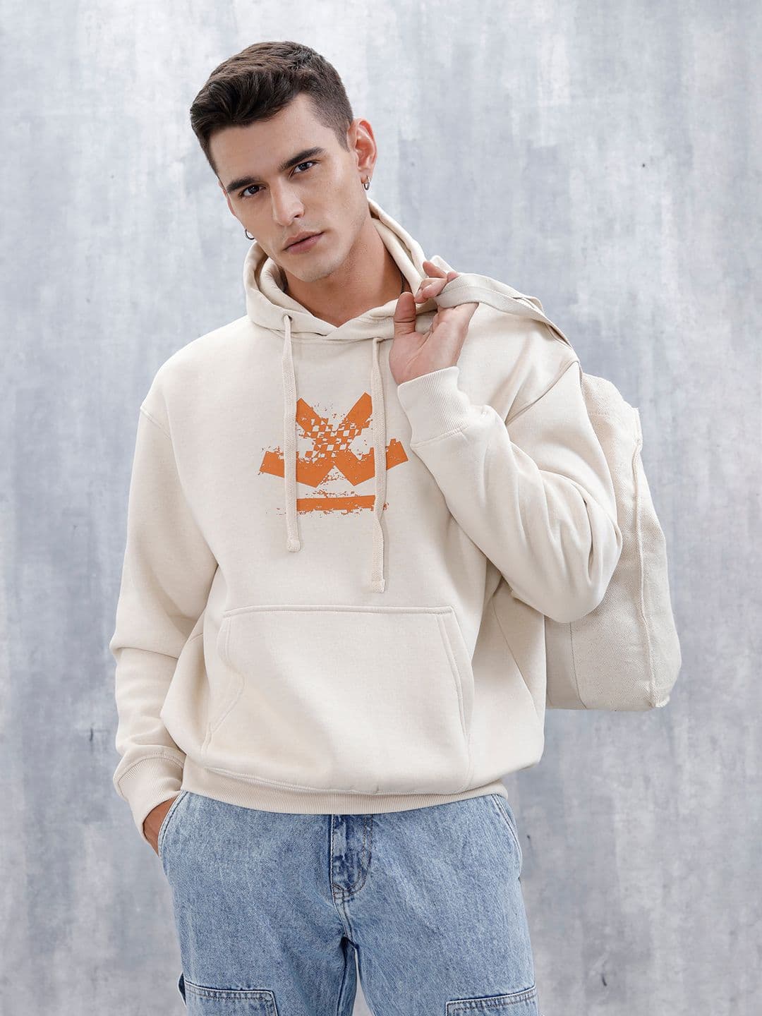 WROGN Men Solid Hooded Long Sleeves Hooded Pullover Regular Sweatshirt - view 1