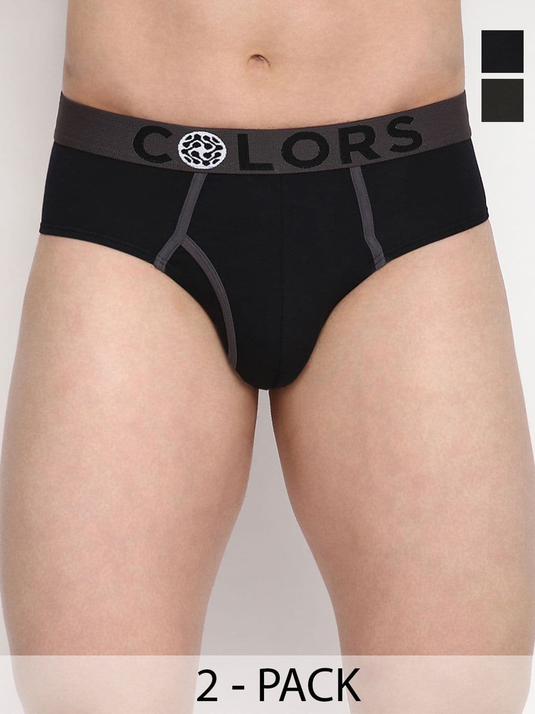 COLORS by Rupa Frontline Pack of 2 Solid Mid-Rise Basic Briefs - view 1