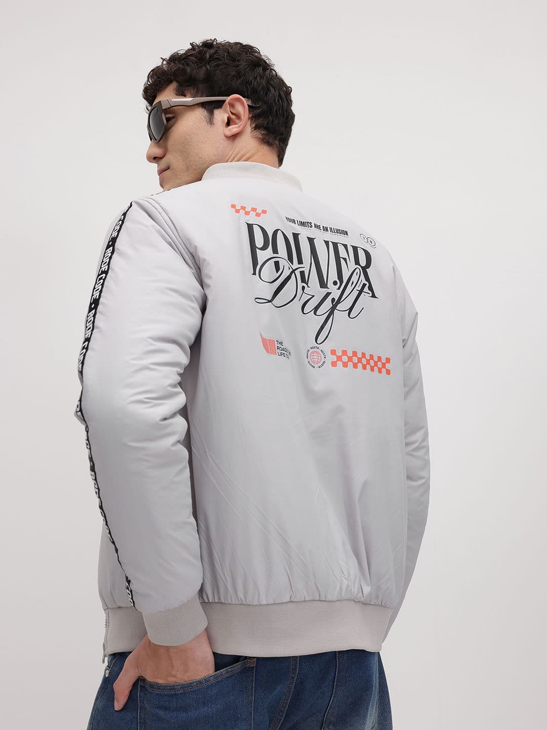 The Roadster Life Co. Typography Print Bomber - view 1