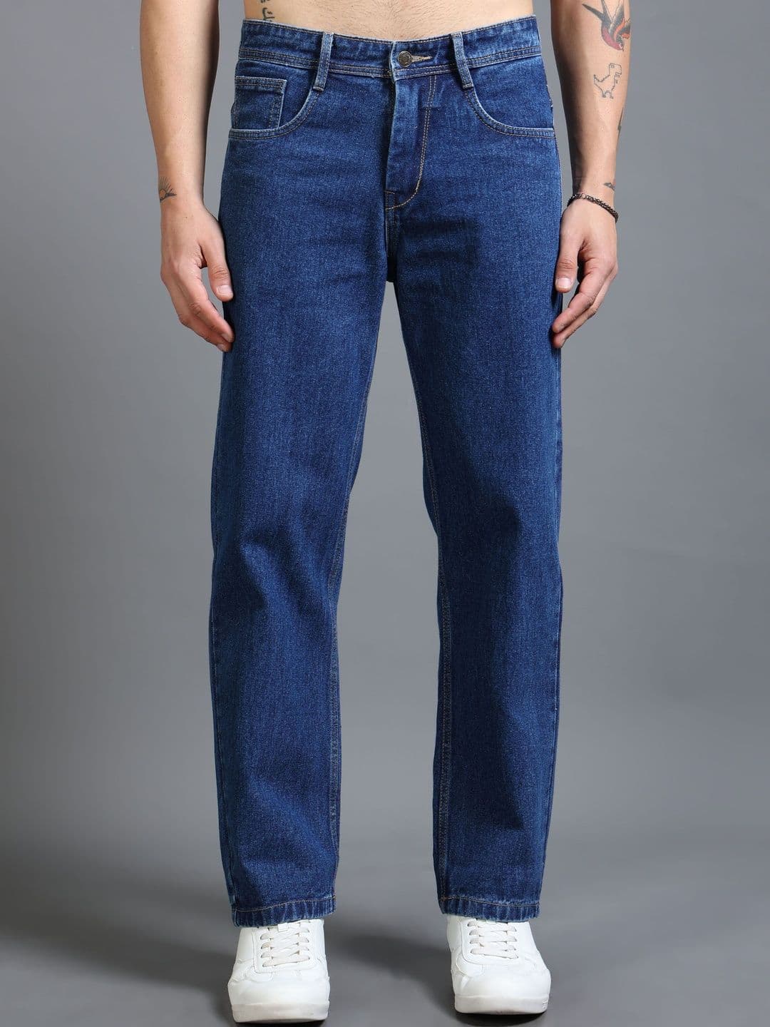 Roadster Men Dark Blue Loose Mid-Rise Jeans