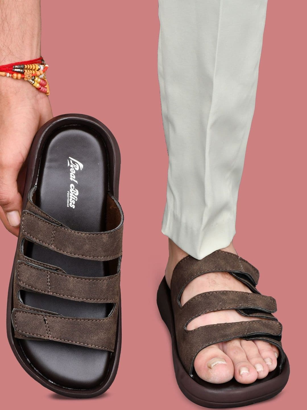 REAL BLISS FOOTWEAR Men Synthetic Leather Non Slip Lightweight Comfort Sandals - view 1