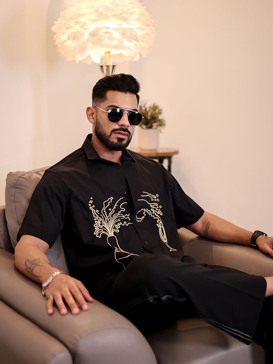 Eszett Men Graphic Printed Spread Collar Cotton Casual Shirt - view 1