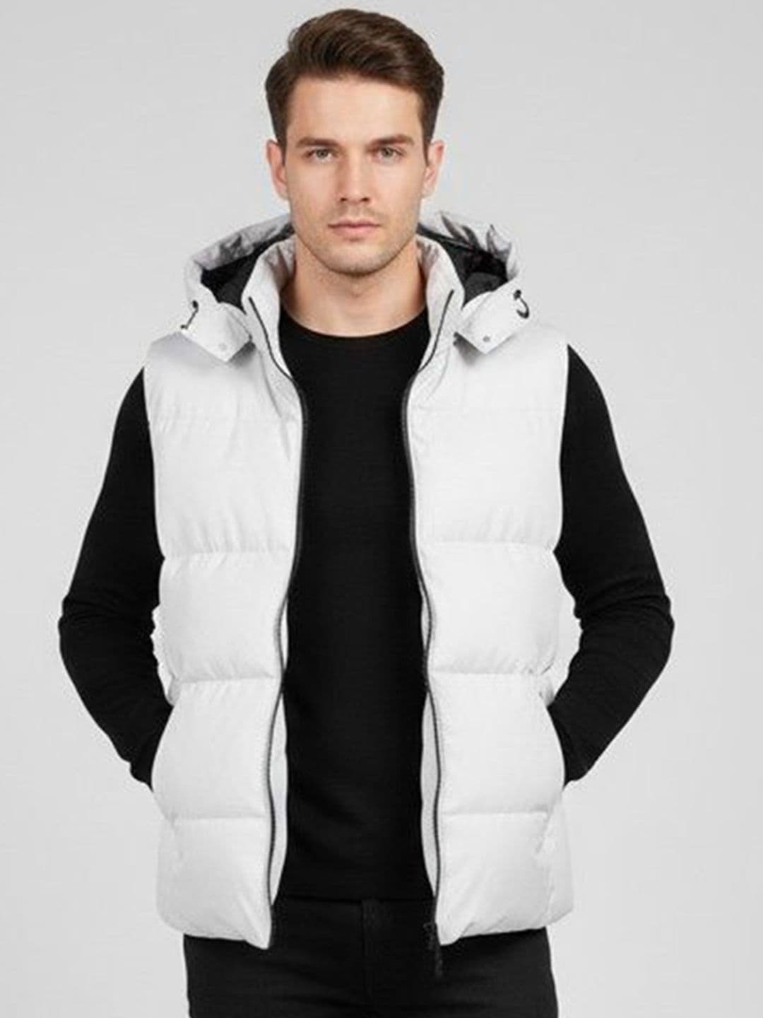 Mast & Harbour Men Hooded Solid Gilet Jacket - view 1