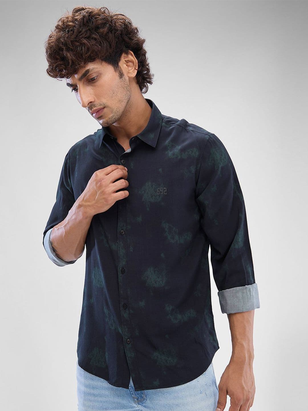 SPYKAR Men Slim Fit Opaque Abstract Printed Spread Collar Casual Shirt - view 1