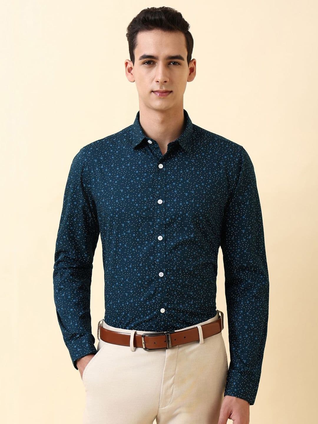 Allen Solly Men Geometric Printed Cotton Slim Fit Shirts - view 1
