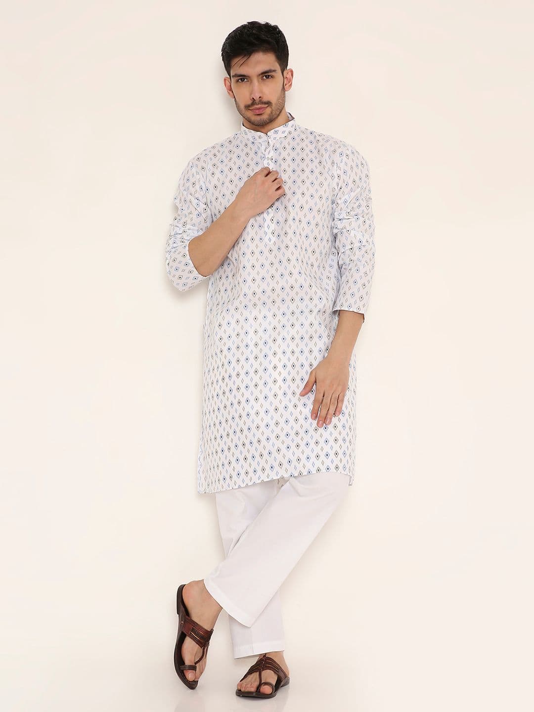 Maharaja Men Traditional Printed Festive Straight Kurta - view 1