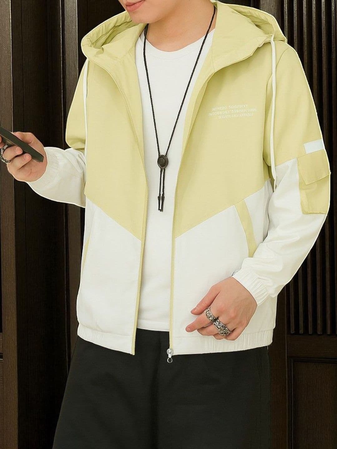 MOTREX Hooded Leather Jacket With Embroidered - view 1