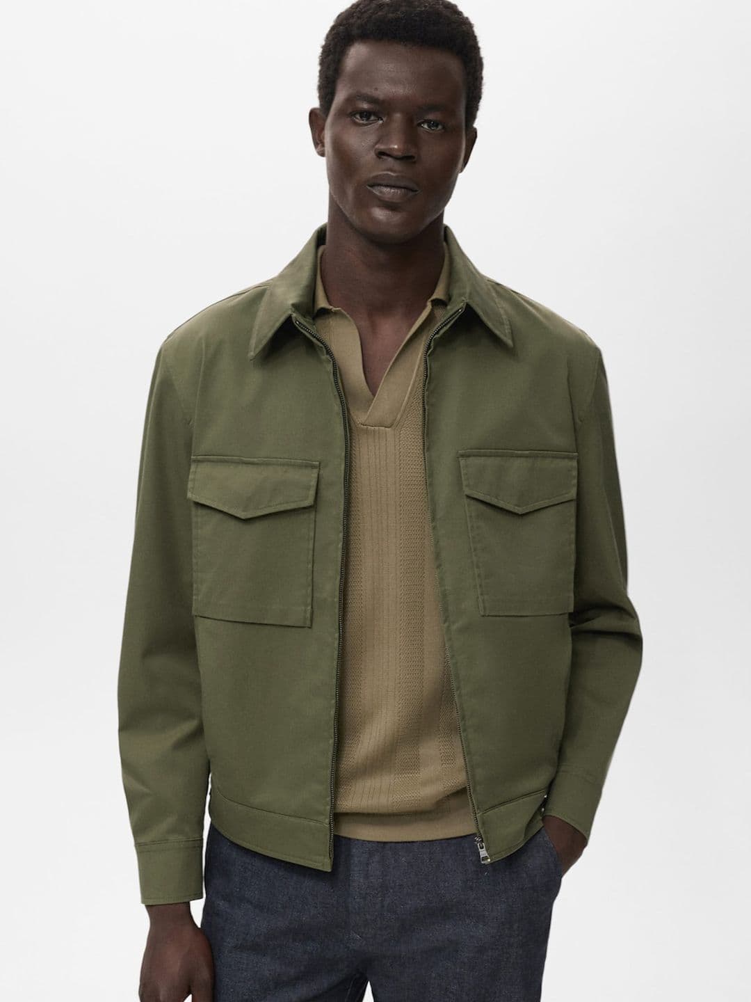 MANGO MAN Spread Collar Jacket With Pockets - view 1