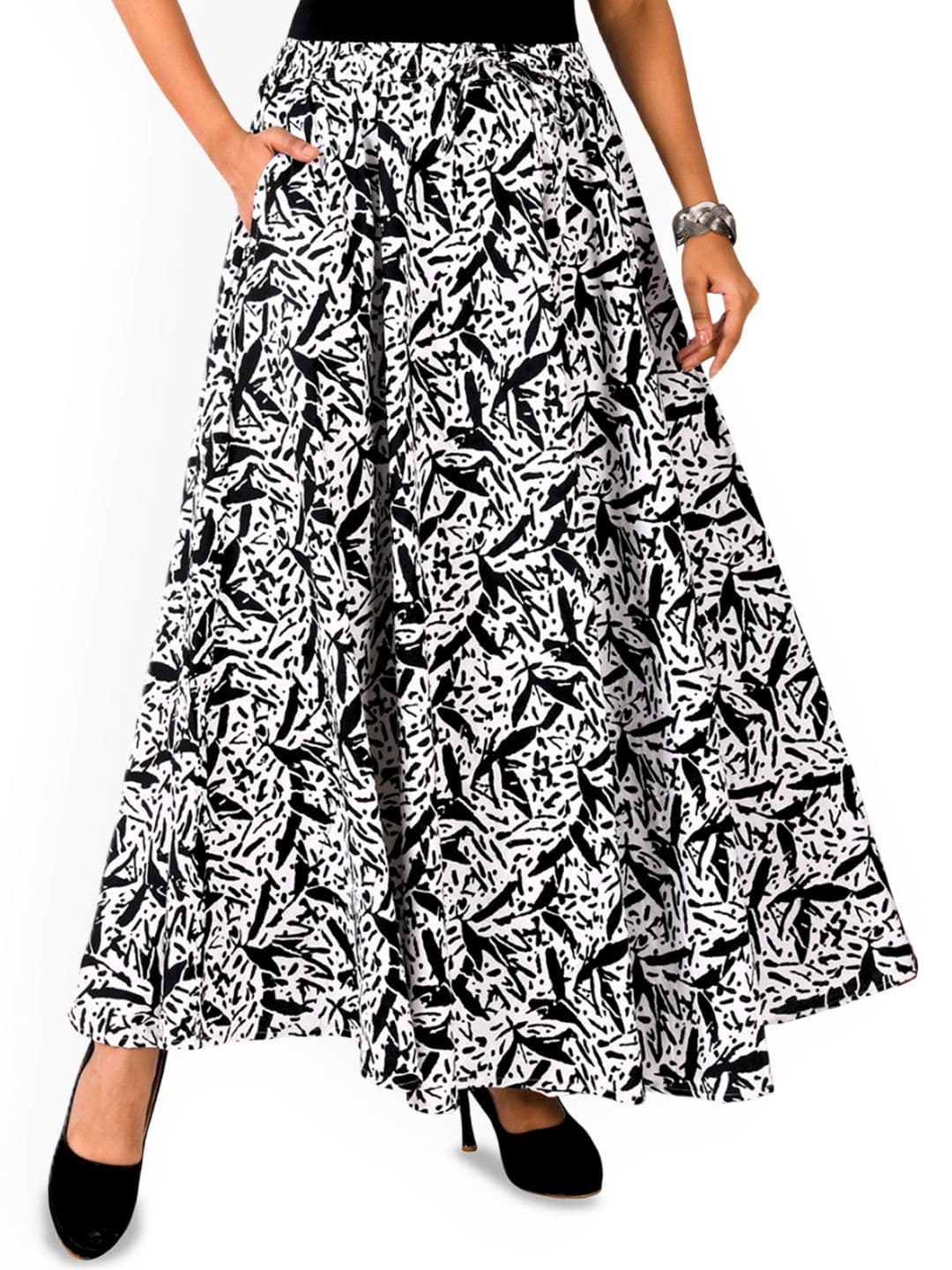 SAMJHI Women Printed Pure Cotton Mid Rise Maxi Skirts - view 1