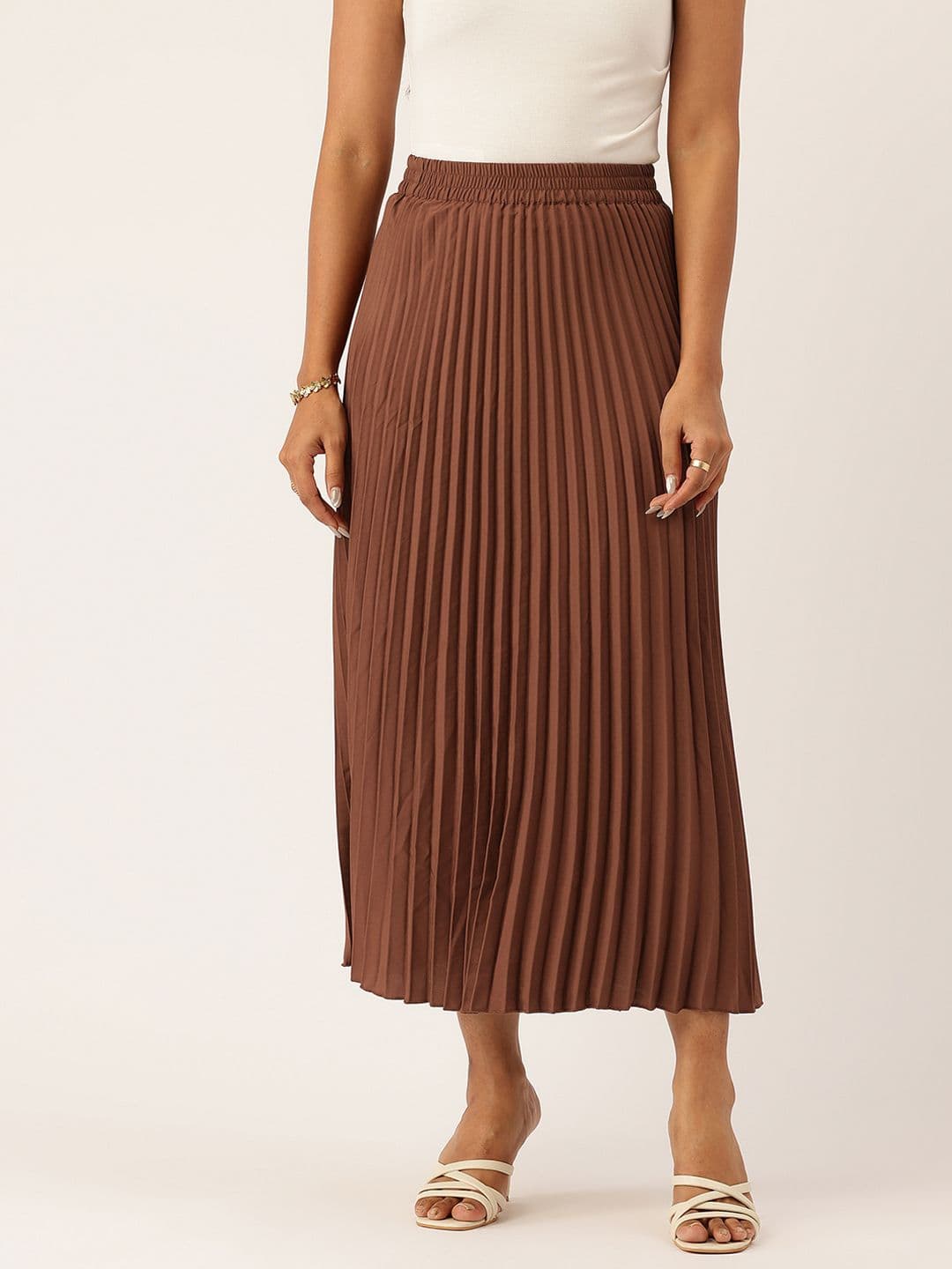 WISSTLER Mid-Rise Accordian Pleat Flared Midi Skirt - view 1