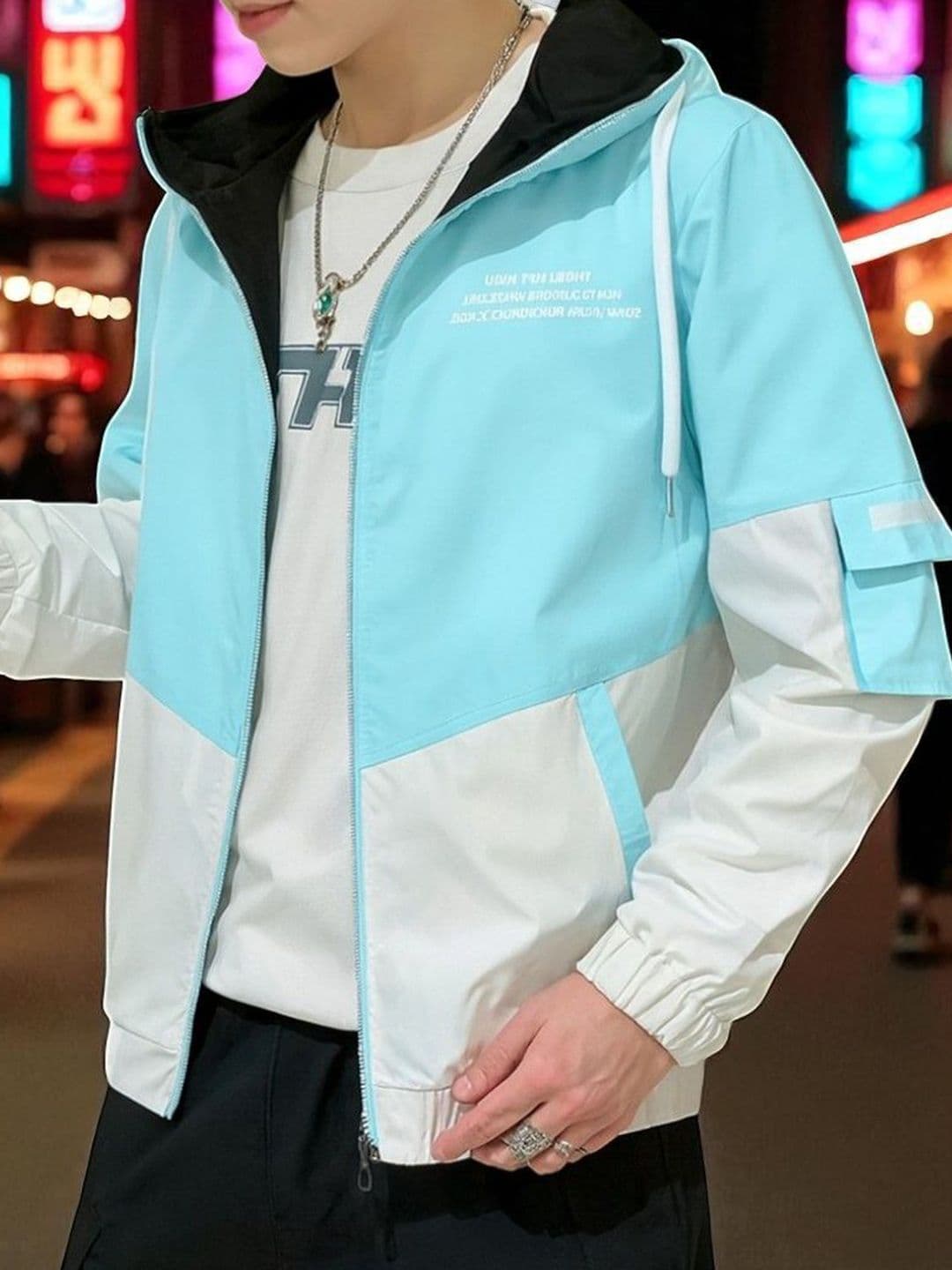 MOTREX Men Hooded Colourblocked Bomber Jacket - view 1
