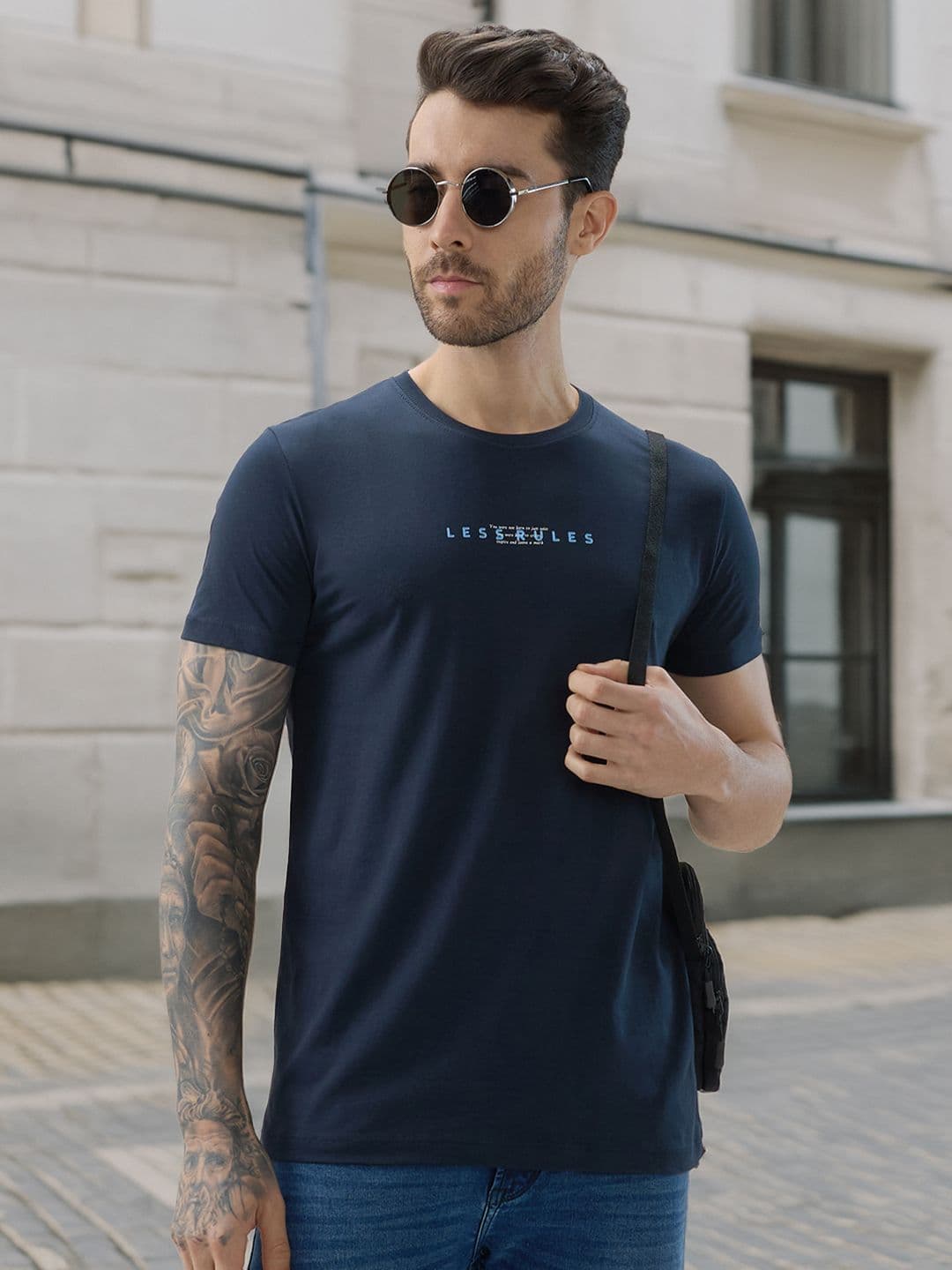 Status Quo Typography Printed Pure Cotton T-shirt - view 1