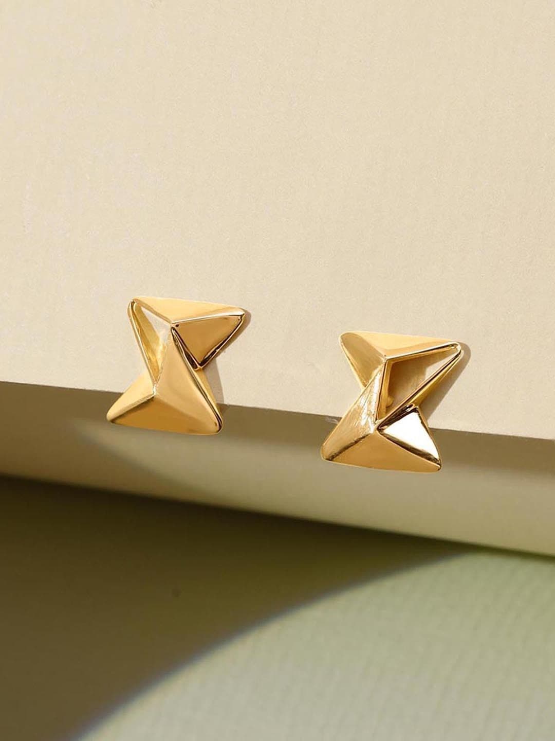 Mia by Tanishq 14KT Gold Edgy Prism Stud Earrings -1.392 g - view 1