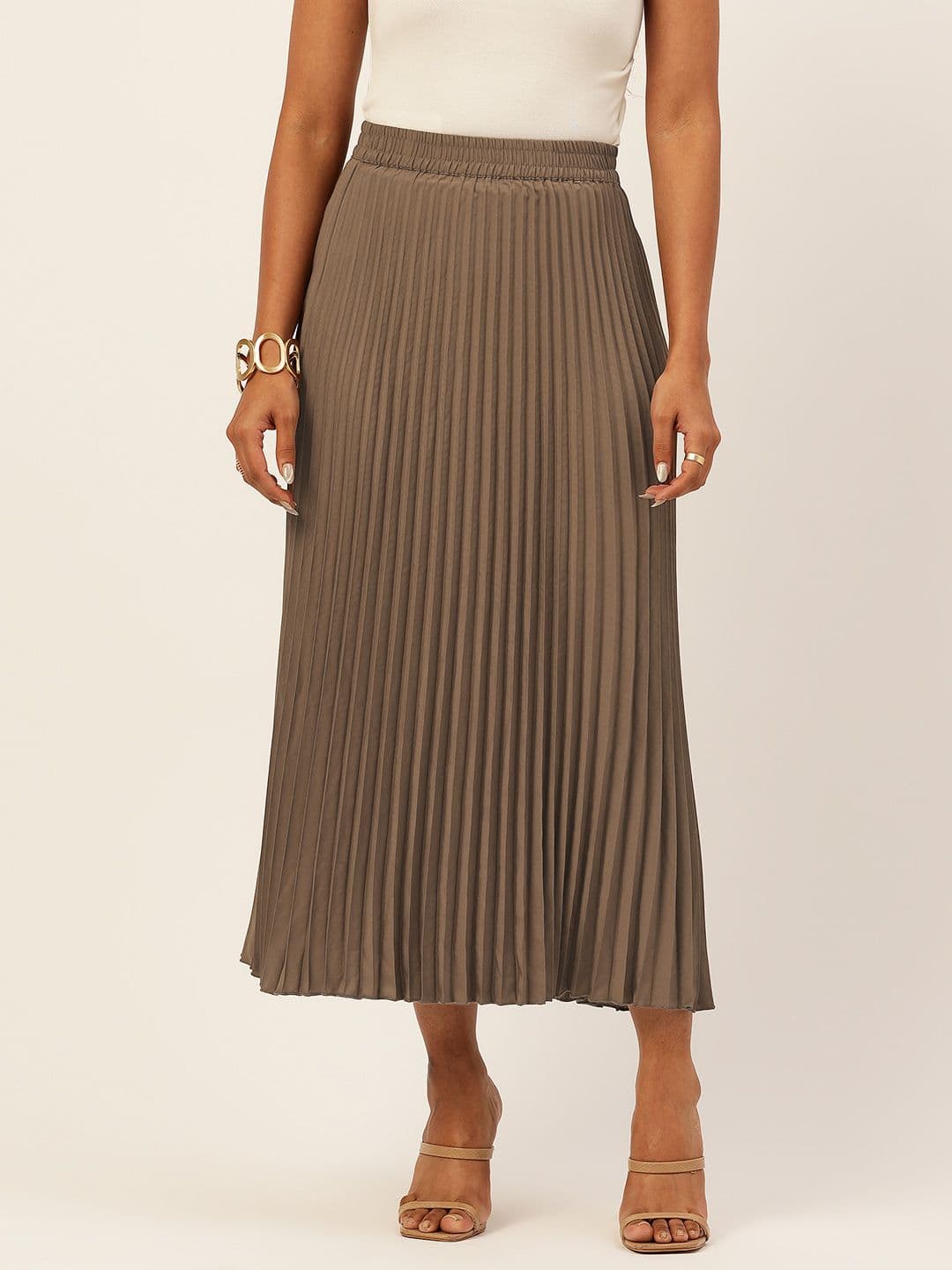 WISSTLER Mid-Rise Accordian Pleat Flared Midi Skirt - view 1