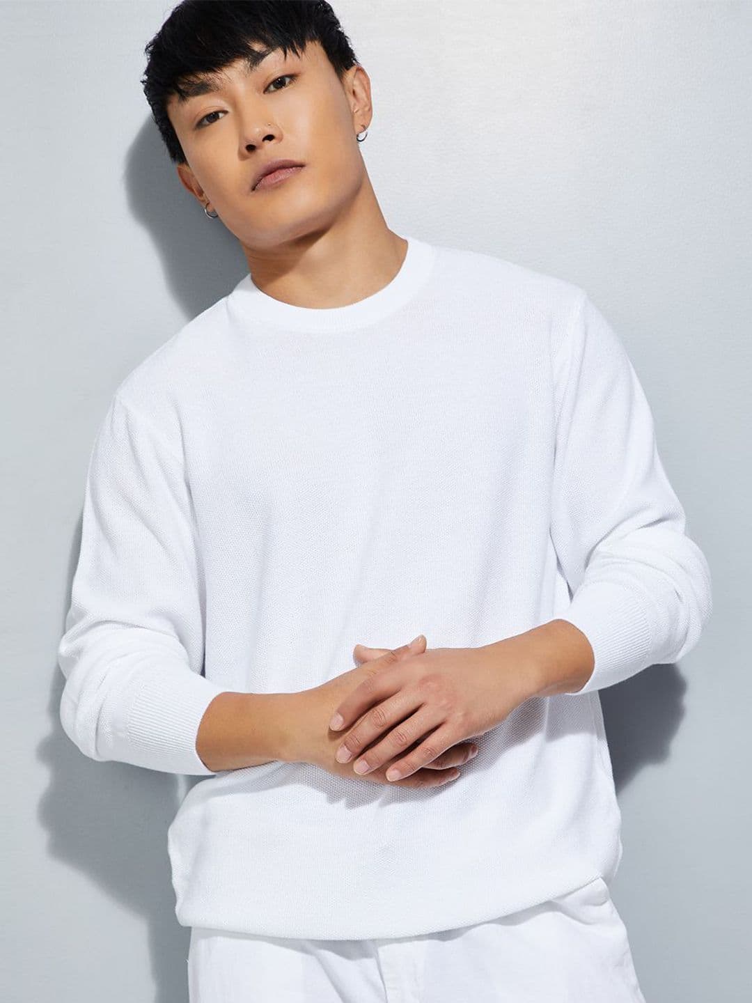 max Men Round Neck Long Sleeves Pullover Sweater - view 1