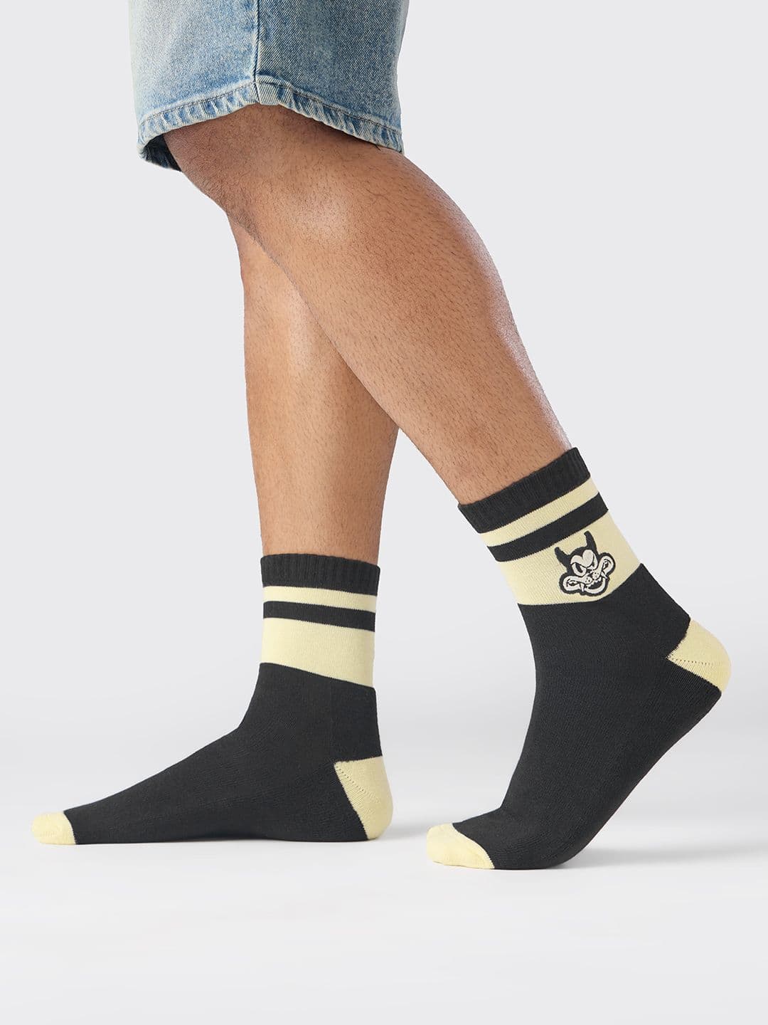The Souled Store Men Colourblocked Black Socks - view 1