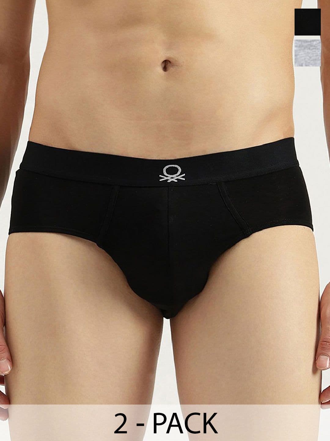 United Colors of Benetton Men Pack of 2 Low-Rise Comfort Stretchable Basic Brief - view 1