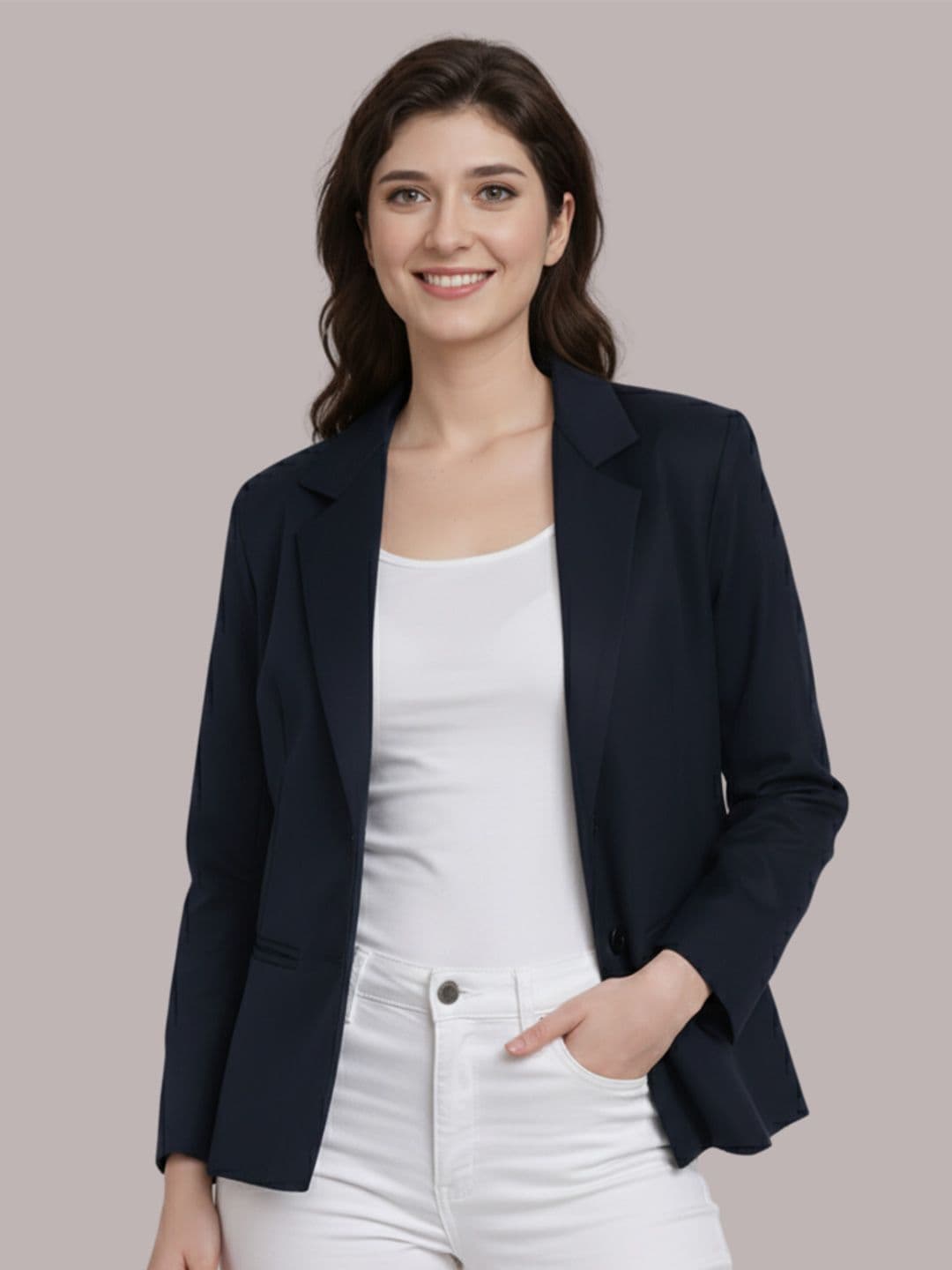 Moda Rapido Notched Lapel Collar Single-Breasted Formal Blazer - view 1