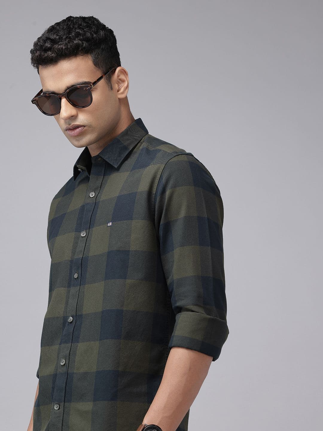 Arrow Sport Manhattan Slim Fit Buffalo Checks Pure Cotton Casual Shirt - view 1