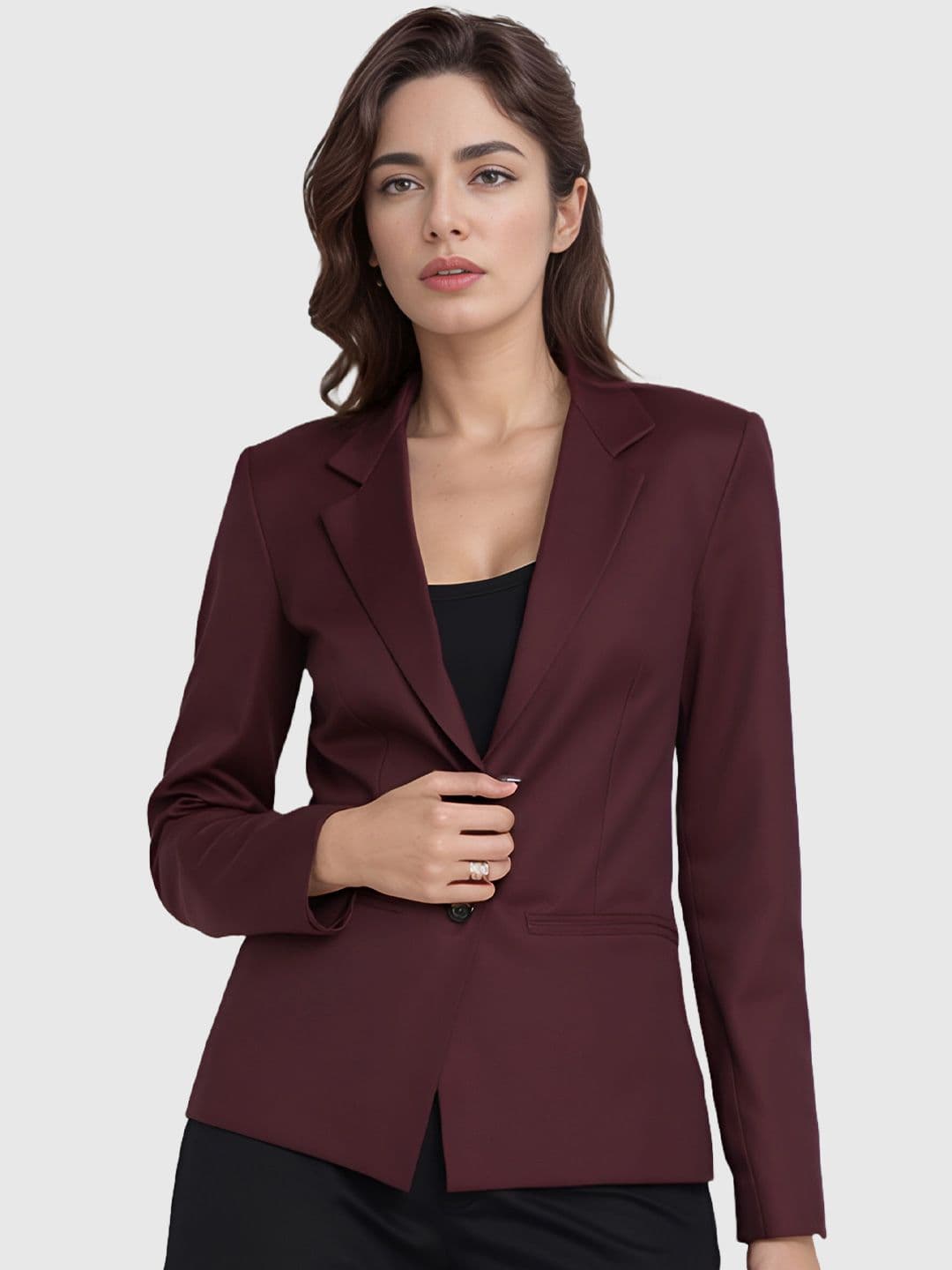 Moda Rapido Notched Lapel Collar Single-Breasted Formal Blazer - view 1