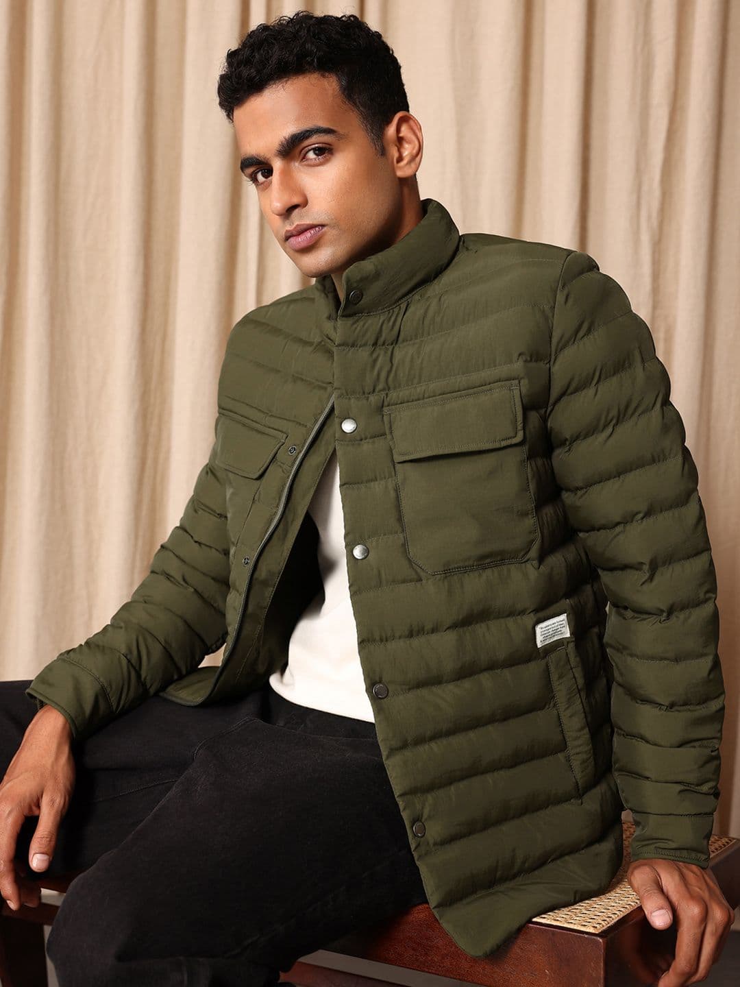 Mr Bowerbird Stand Collar Padded Jacket - view 1