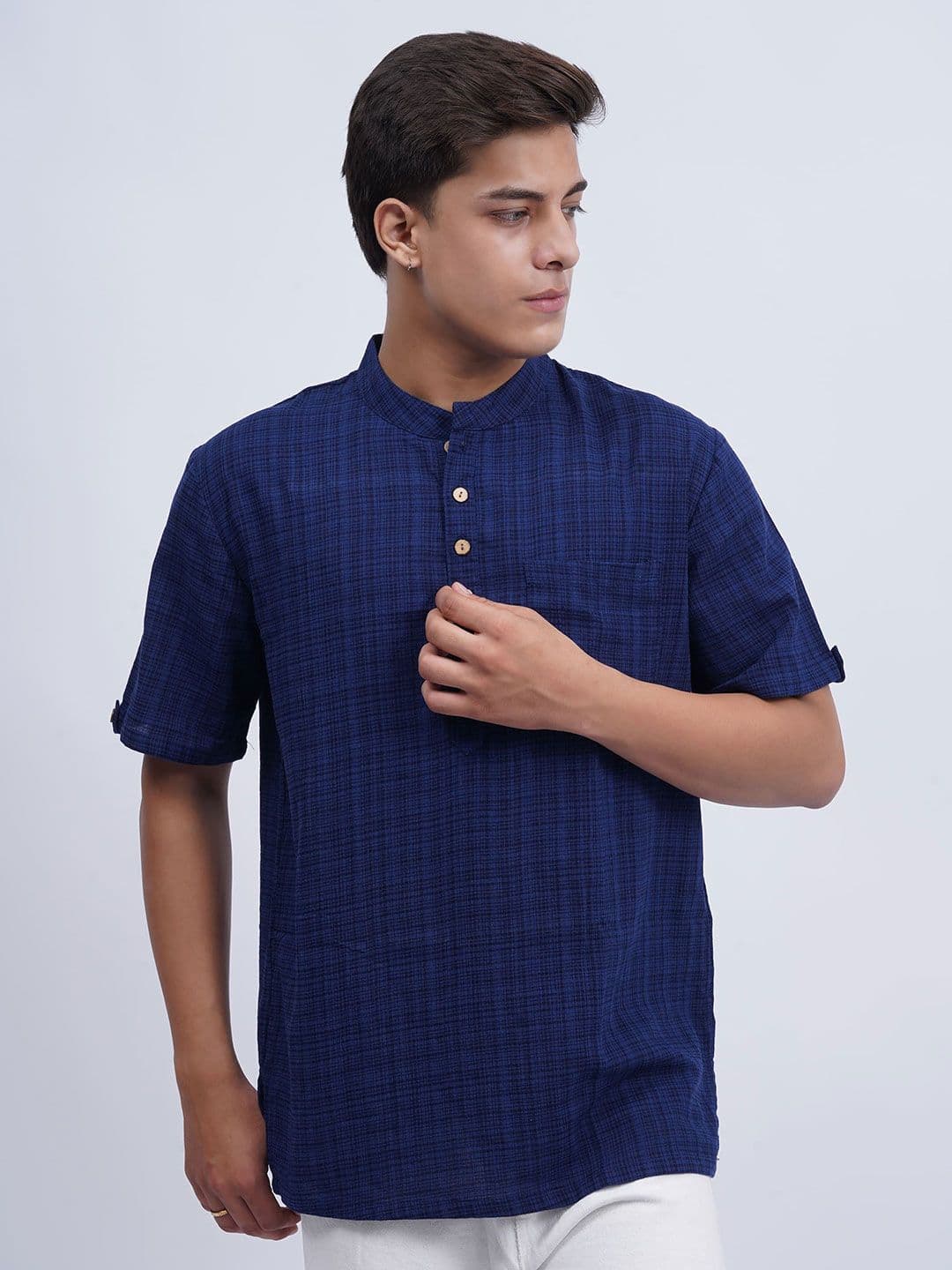 Cot'N Soft Striped Mandarin Collar Cotton Kurta - view 1