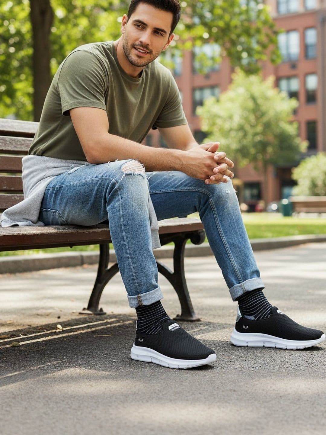 BERSACHE Men Mesh Slip-on Shoes - view 1