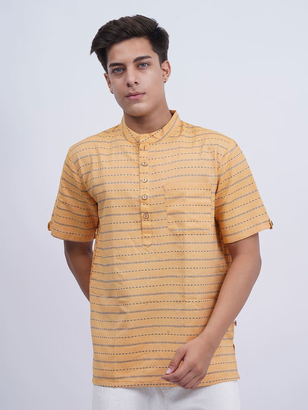 Cot'N Soft Men Striped Daily Cotton Straight Kurta - view 1