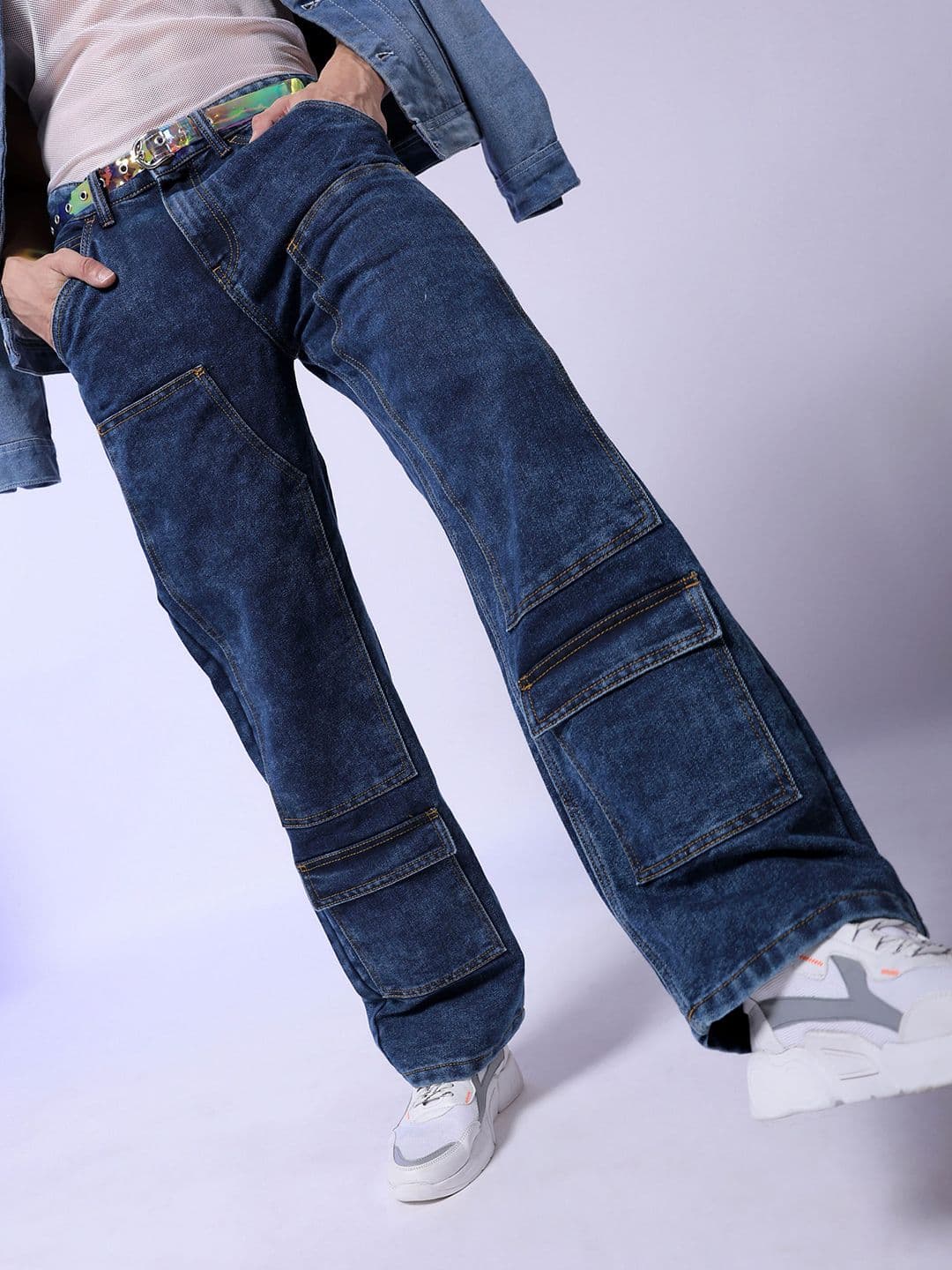 The Indian Garage Co Men Light Fade Cargo Relaxed Fit Relaxed Fit Jeans - view 1