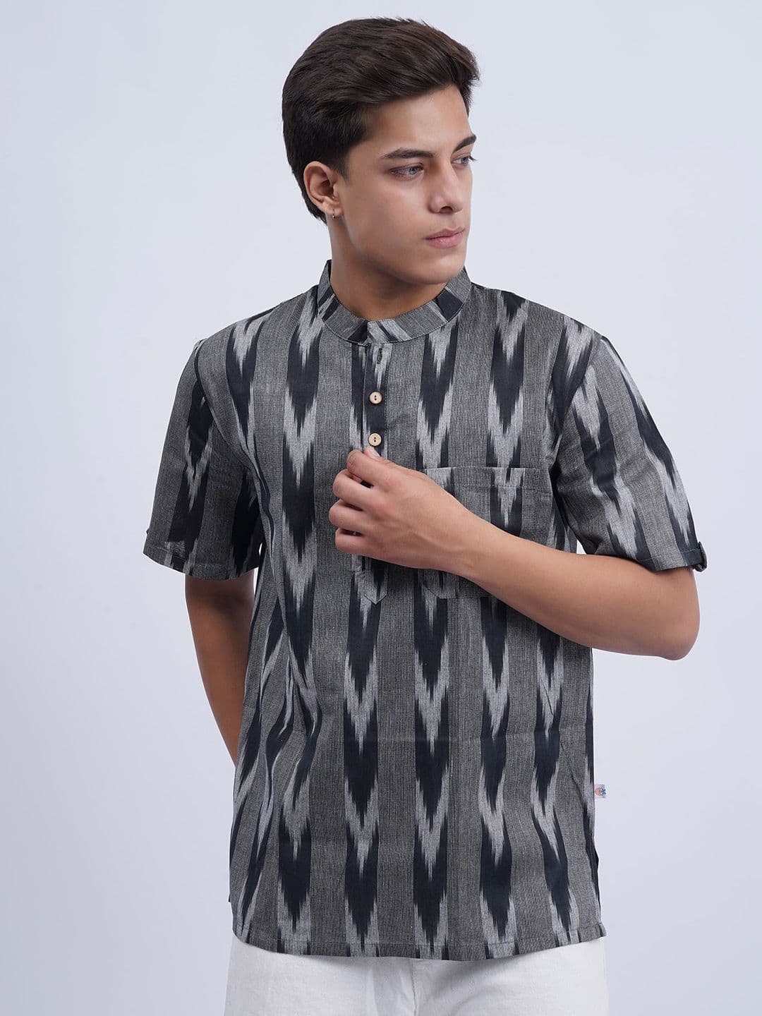 Cot'N Soft Men Mandarin Collar Straight Woven Design Kurta - view 1