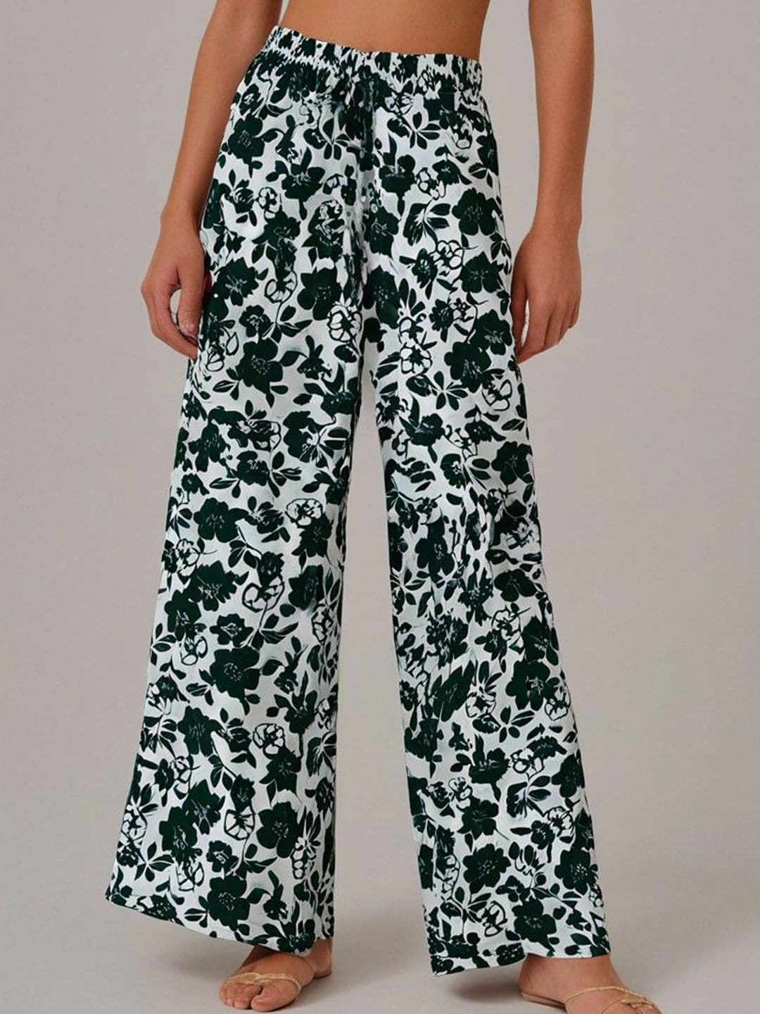 Prabha Creations Women Floral Printed Palazzos - view 1