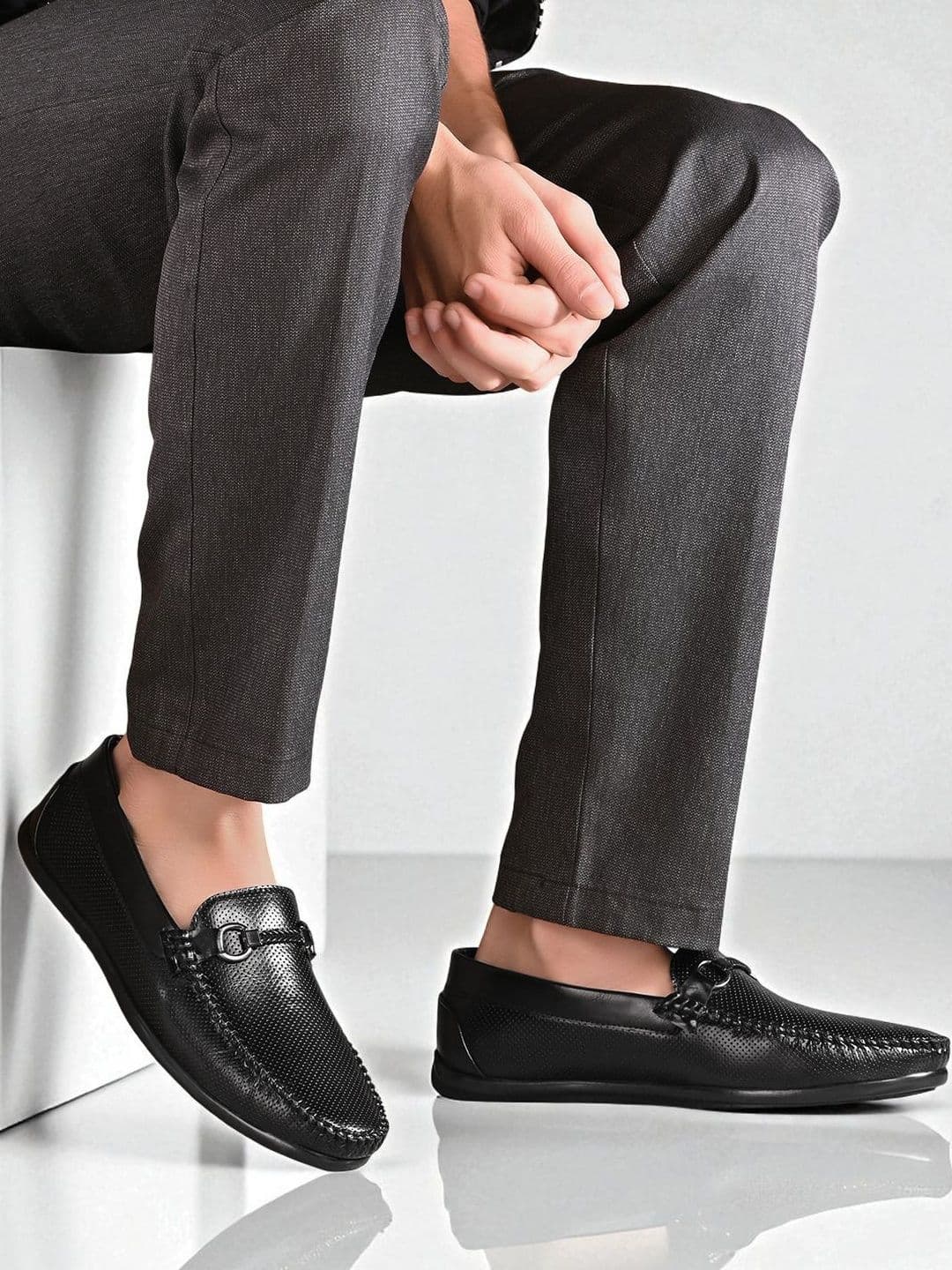 HERE&NOW Men Black Formal Shoes - view 1