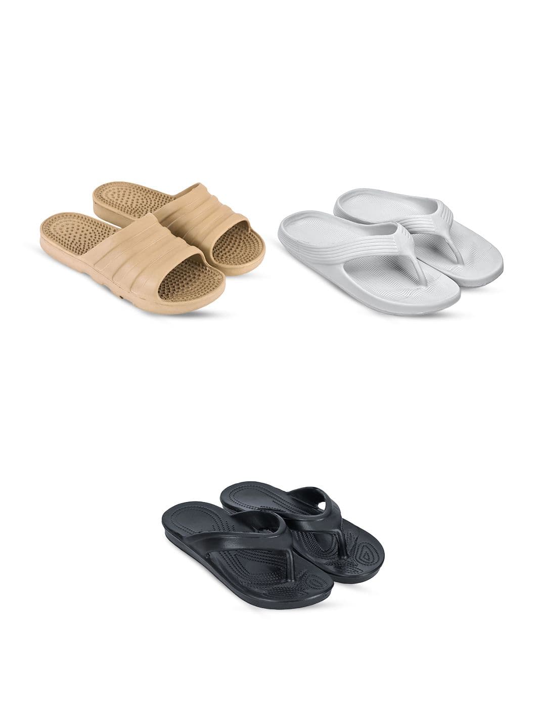 Feel alive Men Set of 3 Striped Thong Flip-Flops - view 1