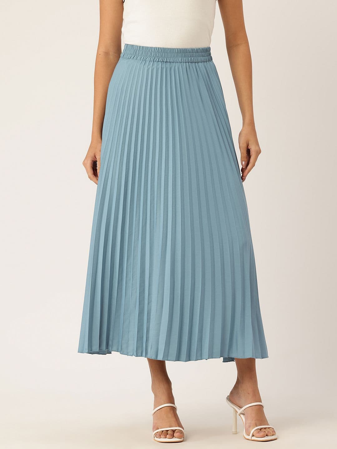 WISSTLER Accordion Pleats Mid-Rise Maxi Flared Skirt - view 1