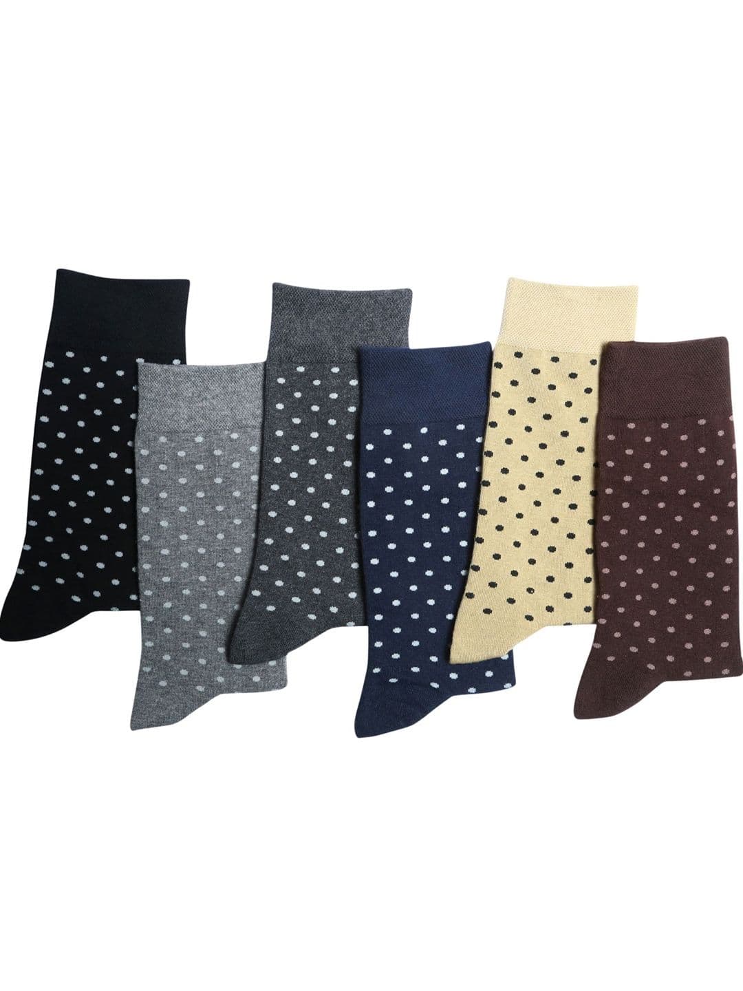 N2S NEXT2SKIN Men Pack Of 6 Assorted Cotton Seamless Crew-Length Stretchable Socks - view 1
