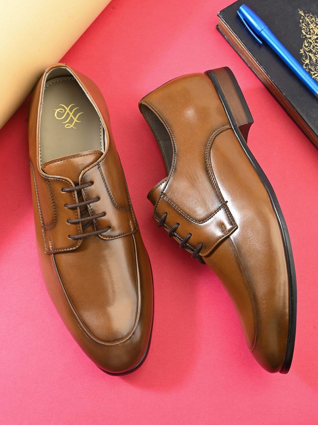 House of Pataudi Men Pointed Toe Formal Derbys - view 1
