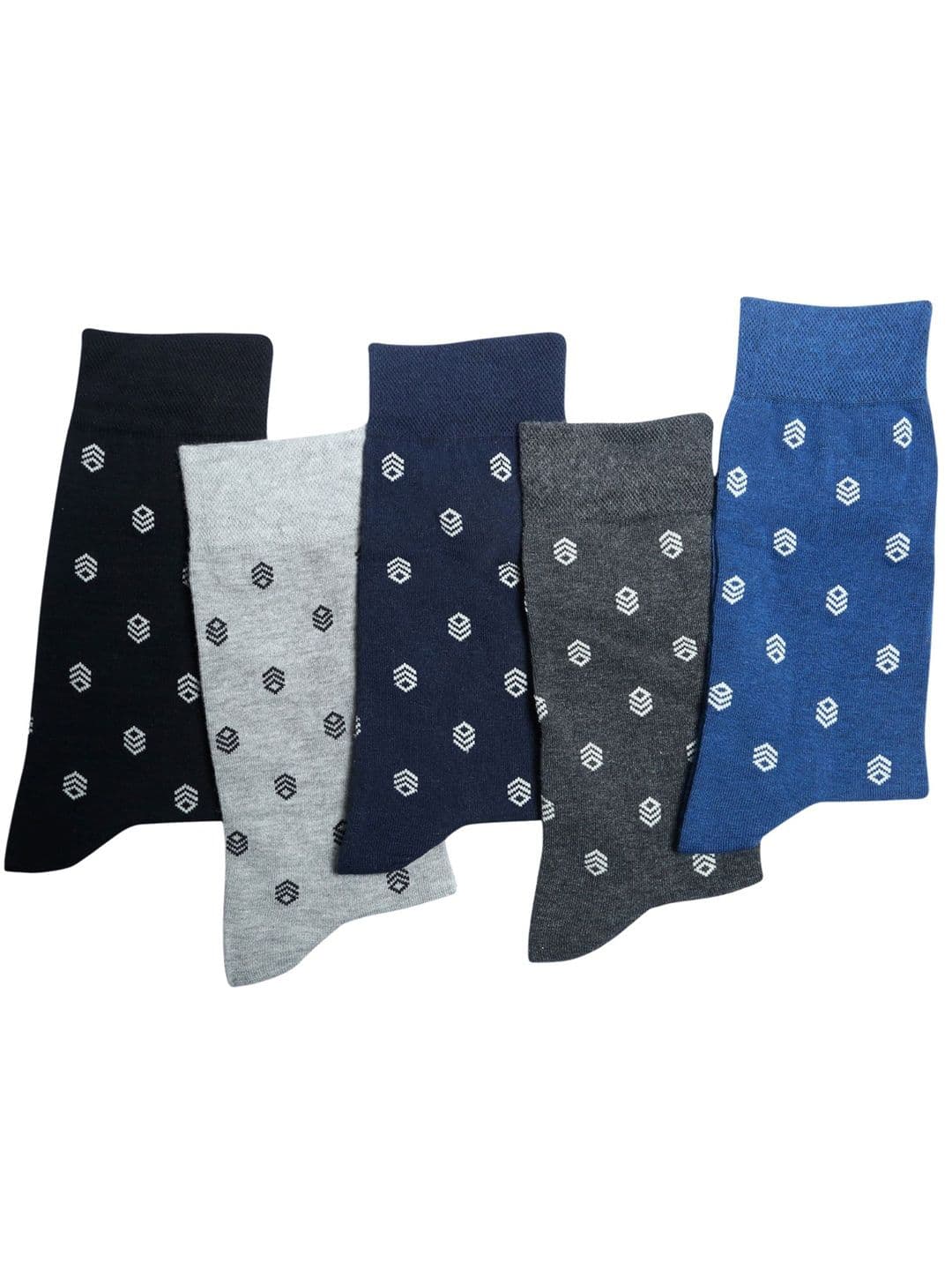 N2S NEXT2SKIN Men Pack Of 5 Assorted Cotton Geometric Pattern Crew Socks - view 1