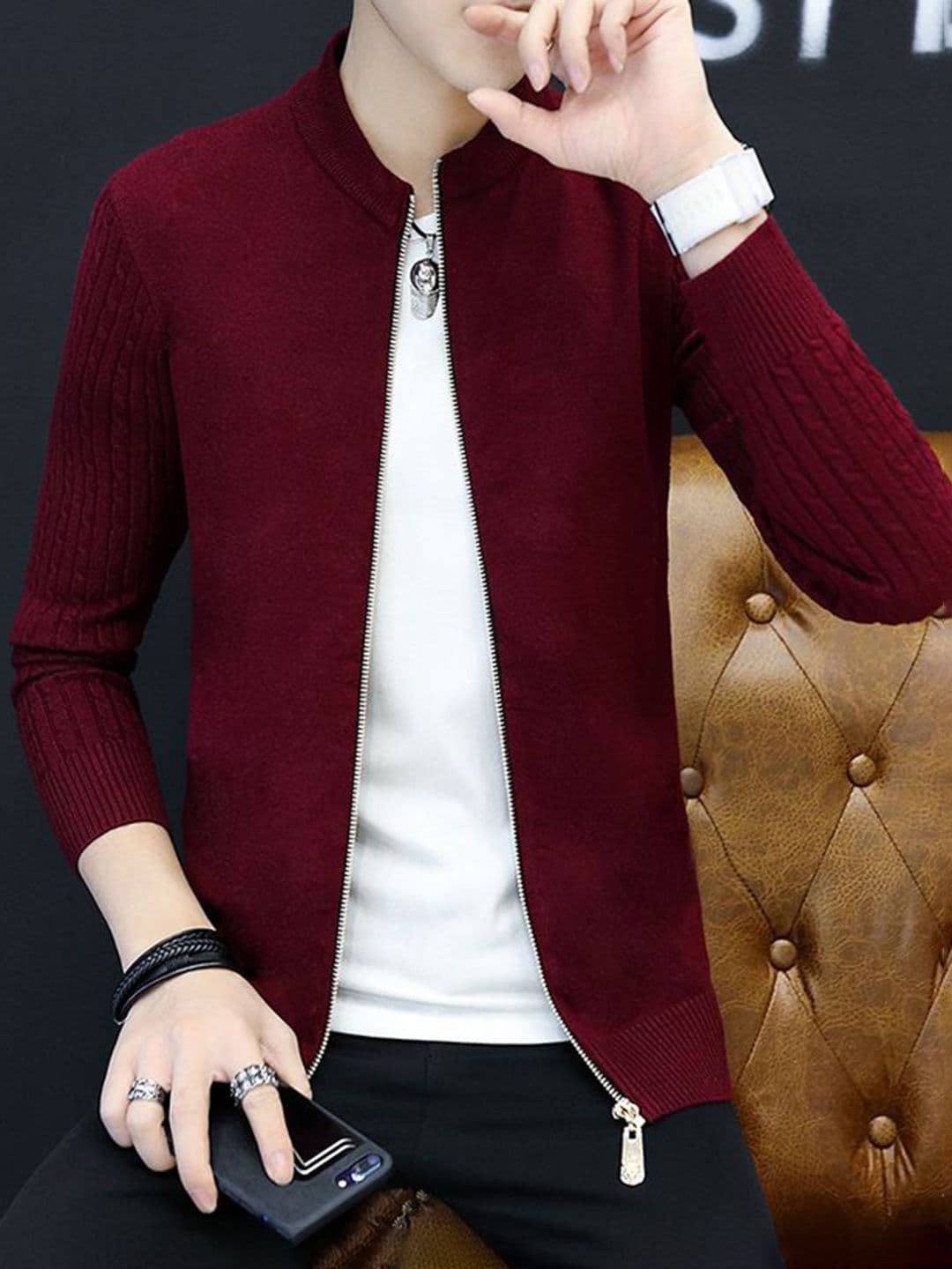 StyleCast Men Acrylic Open Front Jacket - view 1