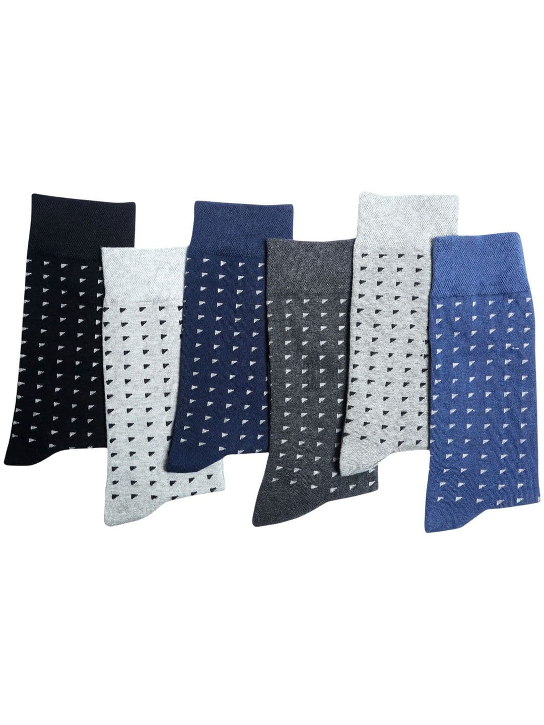 N2S NEXT2SKIN Men Pack Of 6 Assorted Cotton Seamless Crew-Length Stretchable Socks - view 1