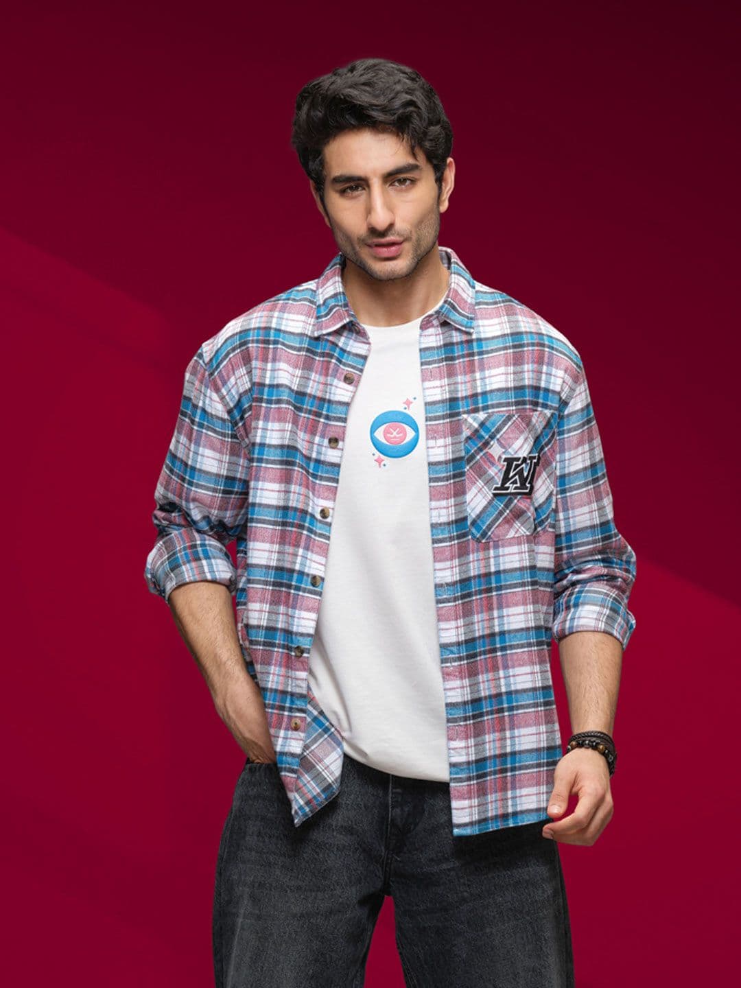 WROGN Men Tartan Checked Casual Shirt - view 1