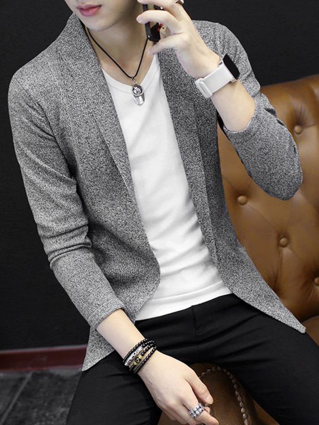 StyleCast Men Shawl Collar Regular Open Front Jacket - view 1