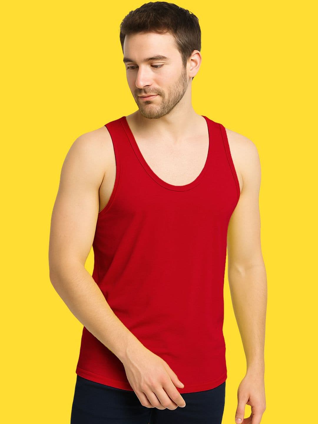 Friskers Men Combed Cotton Moisture Absorption Gym Innerwear Vest - view 1