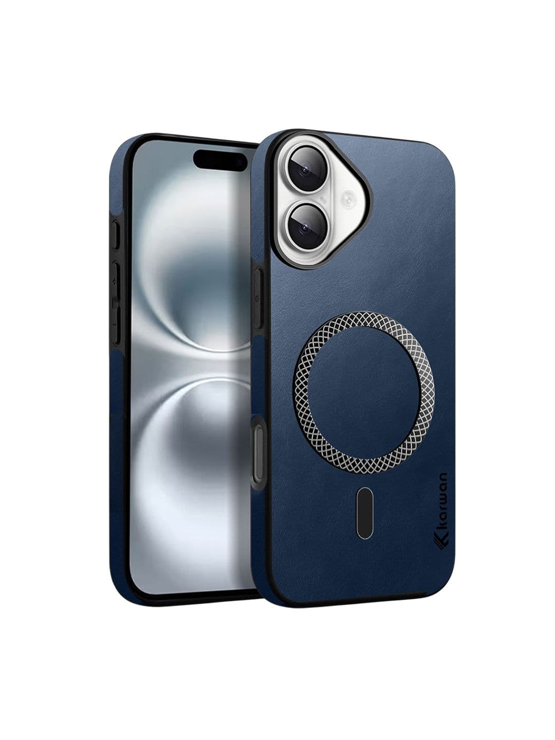 Karwan Solid Printed iPhone 17 Leather Back Case Mobile Accessories