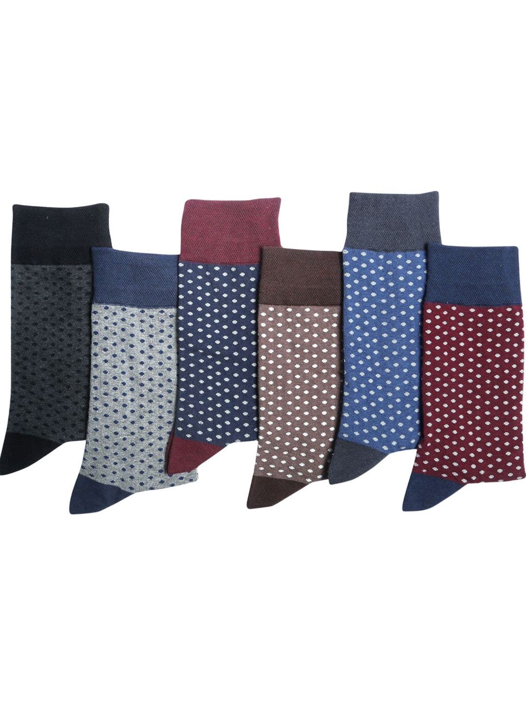 N2S NEXT2SKIN Men Pack Of 6 Assorted Cotton Seamless Crew-Length Stretchable Socks - view 1