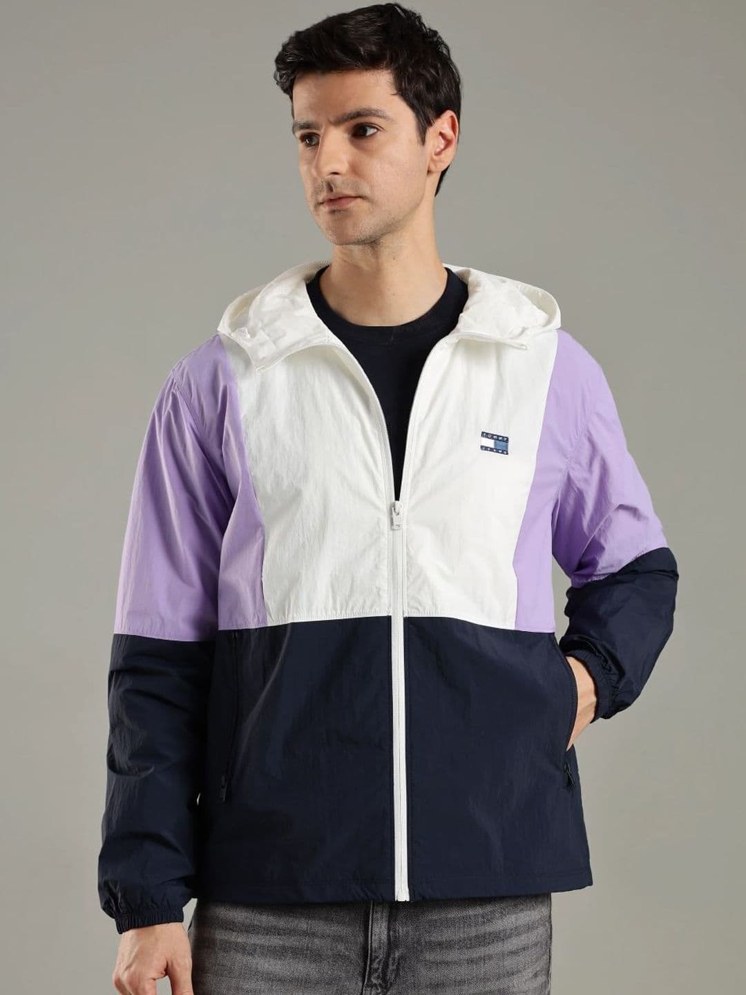 Tommy Hilfiger Men Hooded Colourblocked Tailored Jacket - view 1