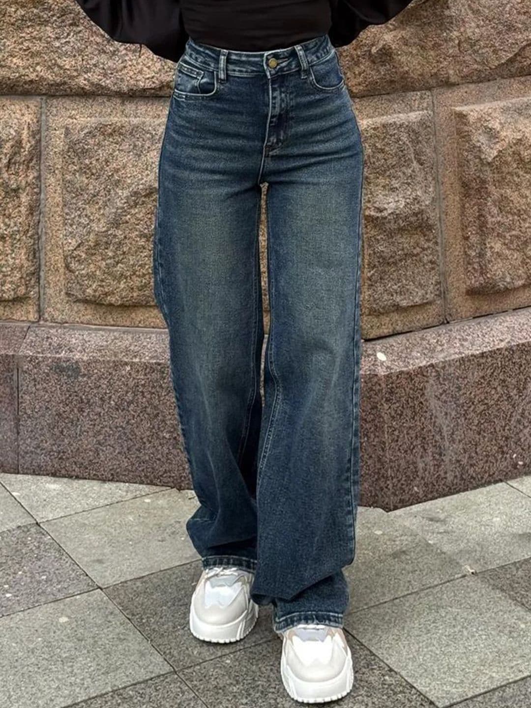 Aadvi Fashion Women Wide Leg High-Rise Light Fade Acid Wash Stretchable Jeans - view 1