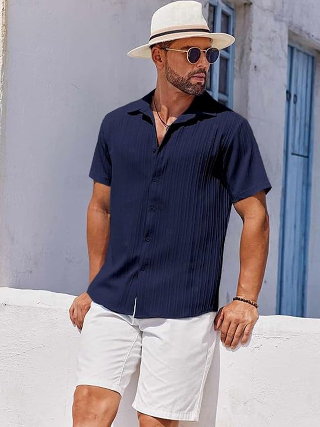 CB-COLEBROOK Cuban Collar Linen Casual Regular Fit Shirt - view 1