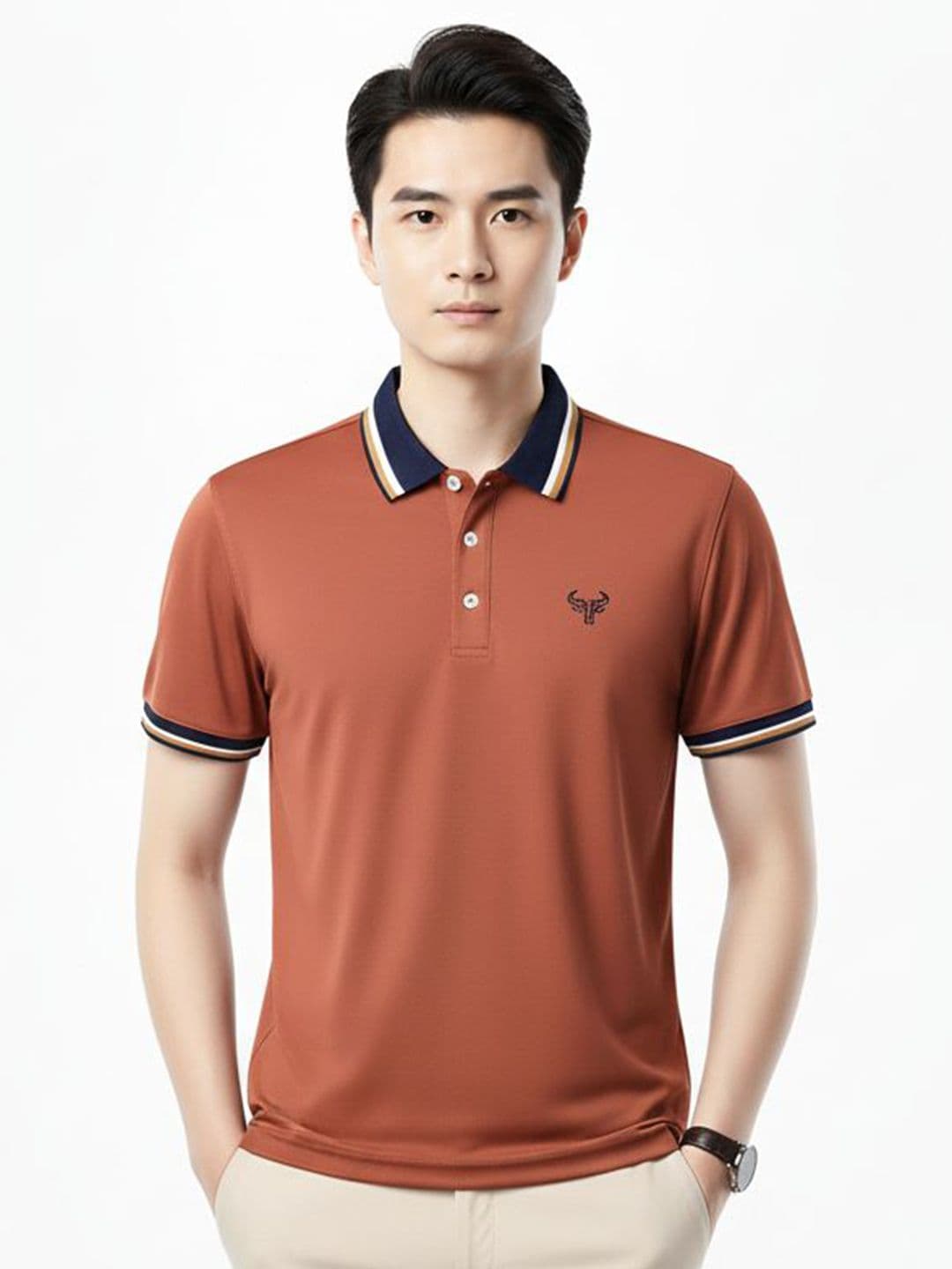 R.Code by The Roadster Life Co. R.Code by The Roadster Lifestyle Co. Men Brand Logo Printed Polo Collar T-shirt - view 1
